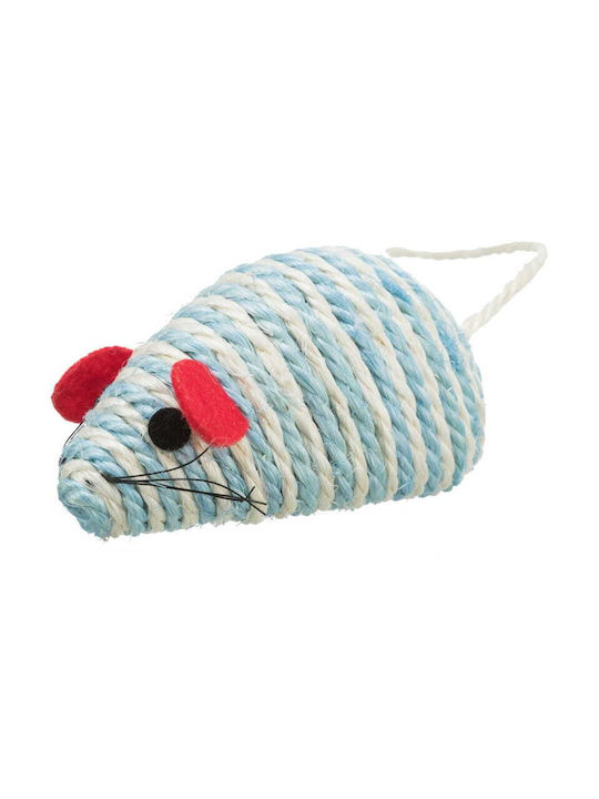 Trixie Sisal Katzenspielzeug Maus Blau mit Katzenminze Seil mit Katzenminze 10cm (Verschiedene Farben)