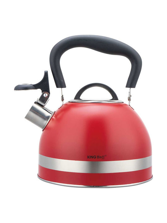 KING Hoff Retro Kettle Stainless Steel Red 1800ml