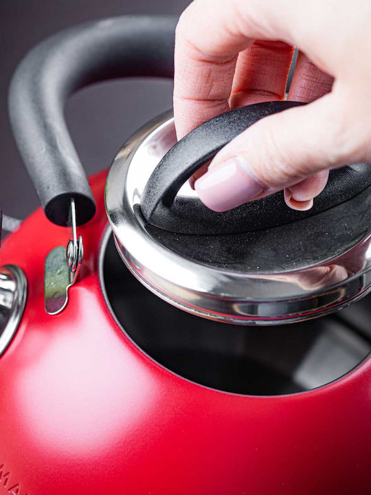 KING Hoff Retro Kettle Stainless Steel Red 1800ml
