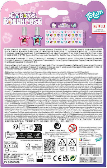 Creative Set Totum Gabby's Dollhouse 2 Pcs Nail Polishes Stickers