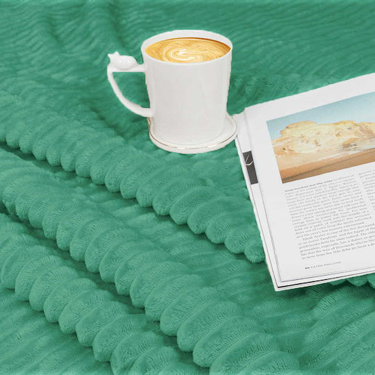 Cotton Market Blanket Fleece Single 170x210cm Pistachio