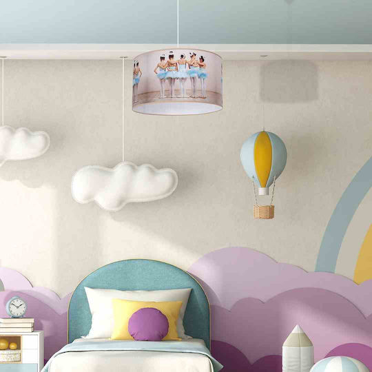 Eko Light Единична светлина Детска таванна лампа Окачен от Метал 60W с Гнездо E27 Син