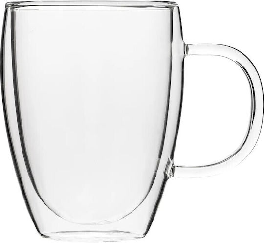 Atmosphera Atmosphera Louie Κούπα Γυάλινη με Καπάκι Διάφανη 300ml