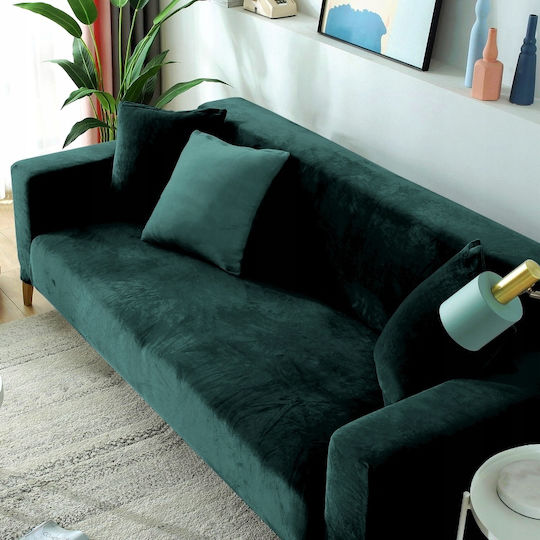 Ubieramy Meble Ελαστικό Κάλυμμα Τετραθέσιου Καναπέ Bottle Green