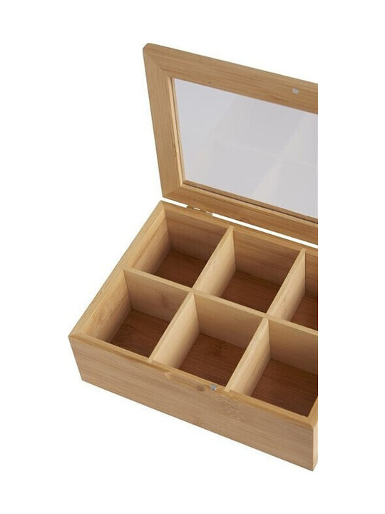 Espiel Day Hölzernes Aufbewahrungsbox mit Deckel Beige 7.3x21x16.2cm 1Stück