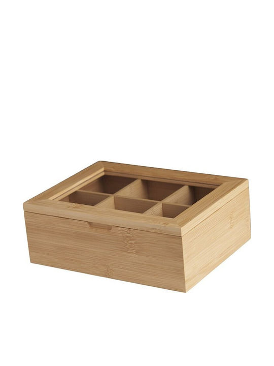 Espiel Day Hölzernes Aufbewahrungsbox mit Deckel Beige 7.3x21x16.2cm 1Stück