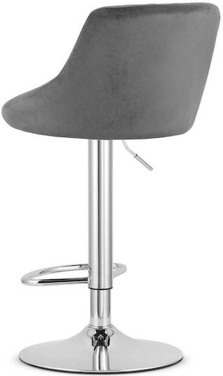 Σκαμπό Μπαρ Kast με Πλάτη & Ρυθμιζόμενο Ύψος Gray Velvet 35x34x47εκ.