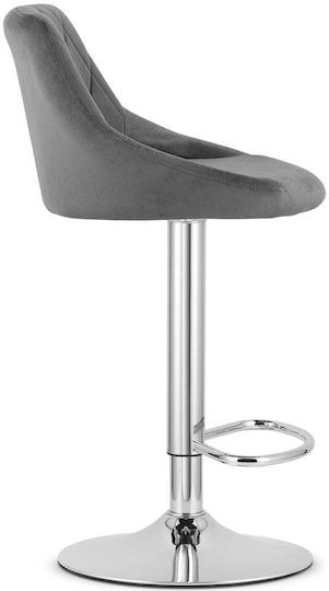 Σκαμπό Μπαρ Kast με Πλάτη & Ρυθμιζόμενο Ύψος Gray Velvet 35x34x47εκ.