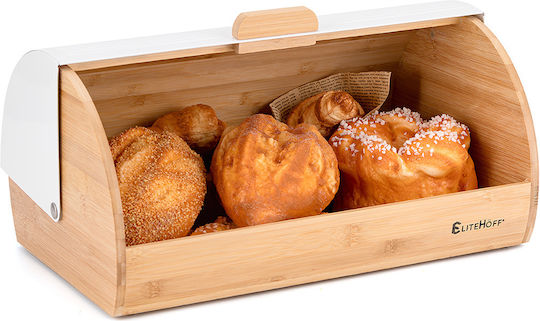 Elitehoff Brotkasten aus Bambus Weiß 39x28.5cm