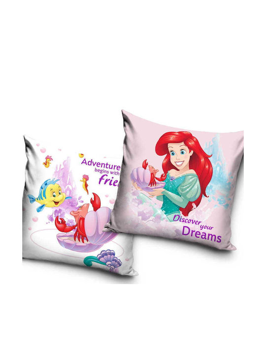 Disney Princess Ariel Double Sided Pillow Case 40x40 Cm Velour Kids Throw Pillow