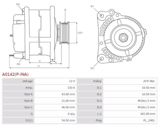 Alternator Berlingo C3 C4 C5 Hdi