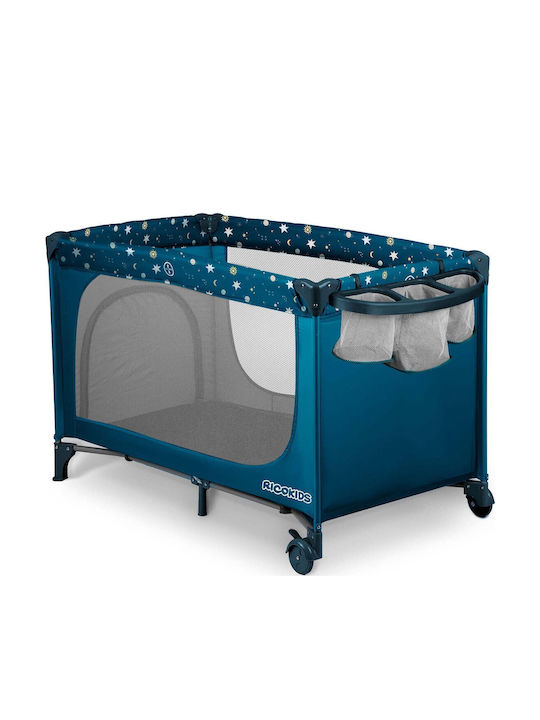 Ricokids Παρκοκρέβατο με Στρώμα Navy Μπλε 65x125cm