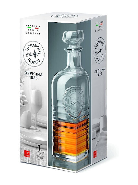 Bormioli Rocco Officina Glass Liqueur Decanter with Stopper 1000ml