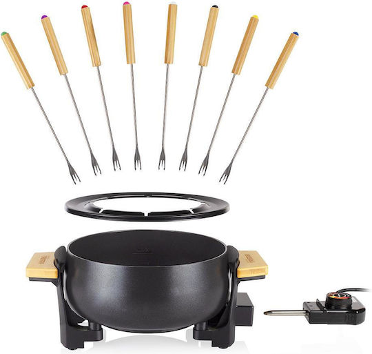 Tristar Electric Metallic Fondue Pot for 10 Persons Black