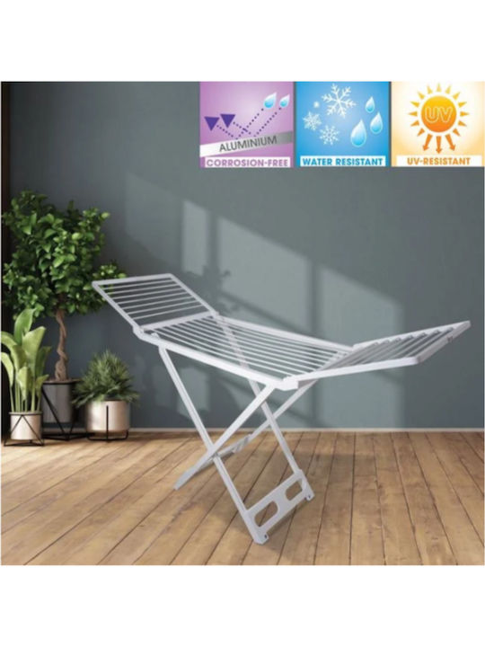 Plastic Folding Floor Clothes Drying Rack with Hanging Length 20m