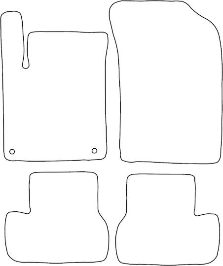 Set Covorașe Auto Din Velur Potrivite Pentru Citroen DS3 2009-2016 Cu Margine Albastră