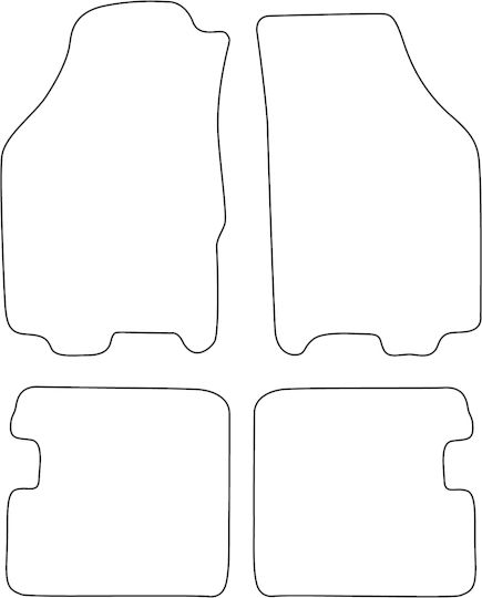 Set Veloursmatten Passend Für Lancia Ypsilon II 2003-2011 Blaue Kante