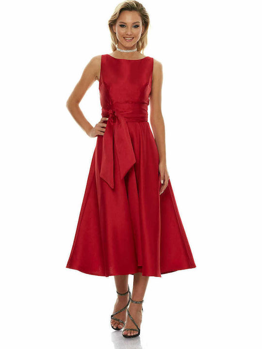 Midi Dress for Wedding / Baptism Satin Cocktail Satin
