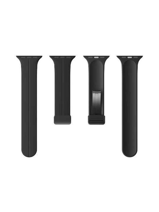 Curea Ceas Silicon Bizon L Apple Watch 38 40 41 42mm Negru