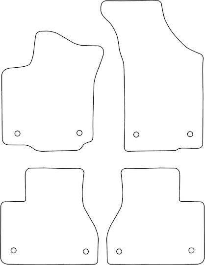 Set Velour Car Mats Matching Volkswagen Phaeton 2002-2016 Black Edging