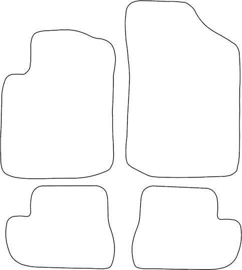 Set Velour Car Mats Fitting Citroen C2 2003-2009 Black Edging