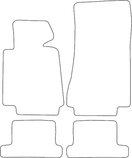 Velour Carpet Car Mats Set Front and Back Fitting Bmw Series 8 E31 1989-1999 Black Raised Sides