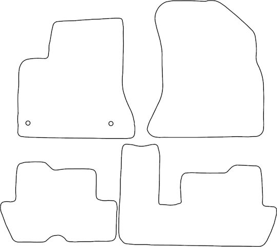 Set Covor Velur Potrivit Pentru Citroen C4 Picasso I 5 Locuri 2006-2012 Margine Roșie