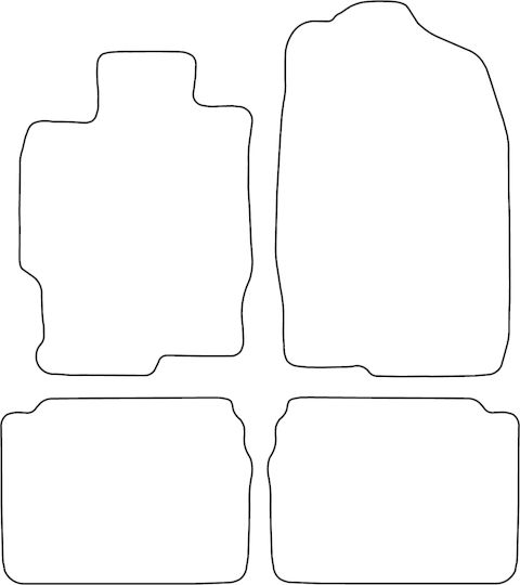 Set Covorașe Velur Potrivire Mazda 6 Ii 2008-2012 Margine Neagră