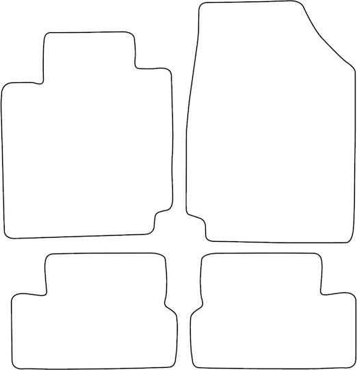 Комплект Велурени Килими За Кола За Nissan Micra Iii K12 2003-2010 С Червен Обков