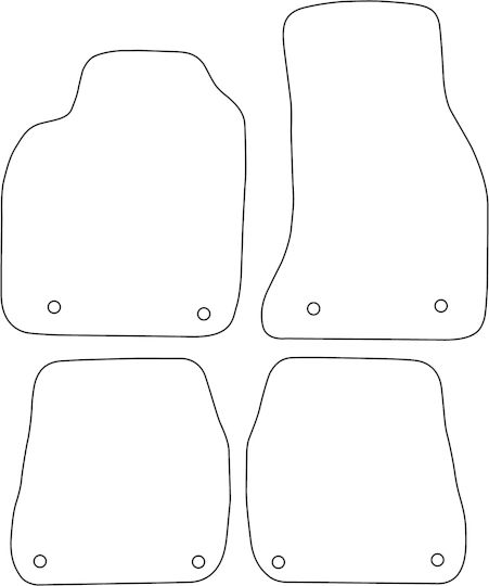 Velour Carpet Car Mats Set Matching Audi RS6 II C5 2002-2005 Black Raised Sides