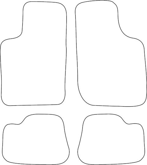 Velour Carpet Car Mats Set Front and Back Opel Kadett E 1984-1994 Red Edging