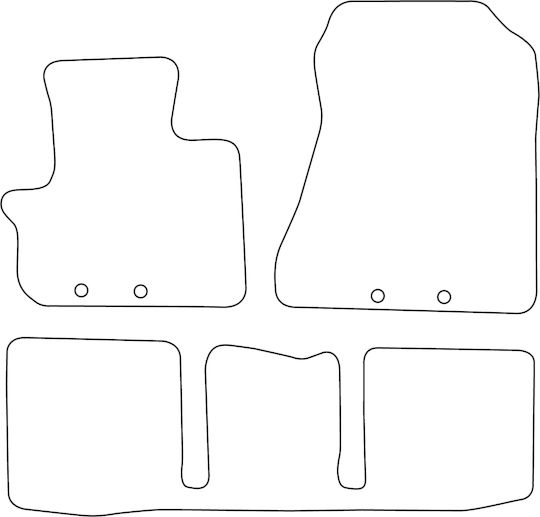 Velour Car Mat Set Compatible Toyota IQ 2009-2016 Red Edging
