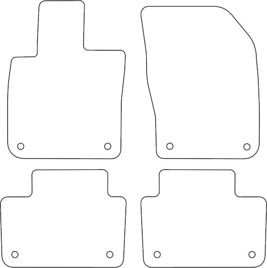 Set Covorașe Velur Potrivite Volvo S60 III 2018 Cu Margine Albastră