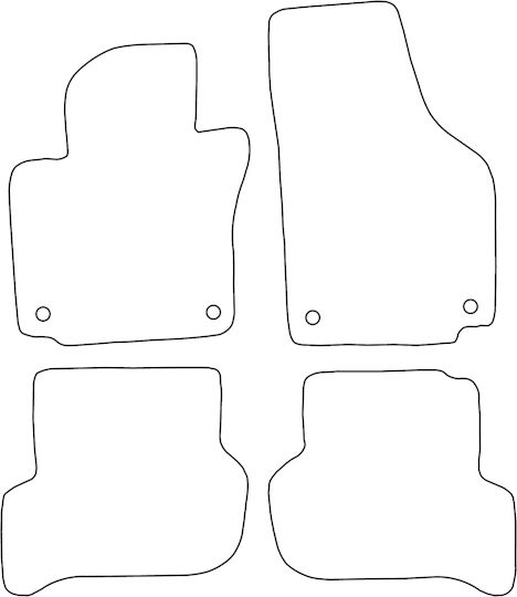 Set Covor Velur Potrivit Pentru Seat Altea 2004-2015 Margine Roșie