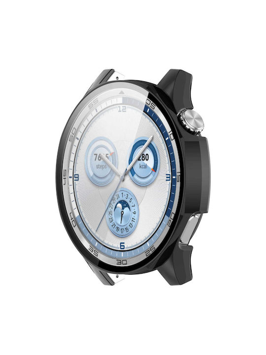 Husă Bizon + Sticlă Carcasă Ceas Sticlă Huawei Watch GT 5 46 mm Neagră