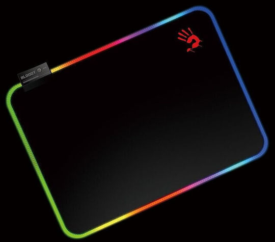 A4Tech Gaming Mouse Pad Medium (350mm) with Wrist Support and RGB Lighting via USB Gray