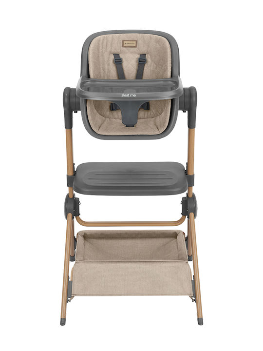 Kikka Boo 2in1 Bedside Baby Cradle + Highchair Sleat Me Beige 31003020110