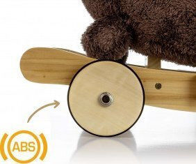 Milly Mally Wooden Rocking Toy Dog for 12+ months with Wheels with Max Load Capacity 30kg Brown