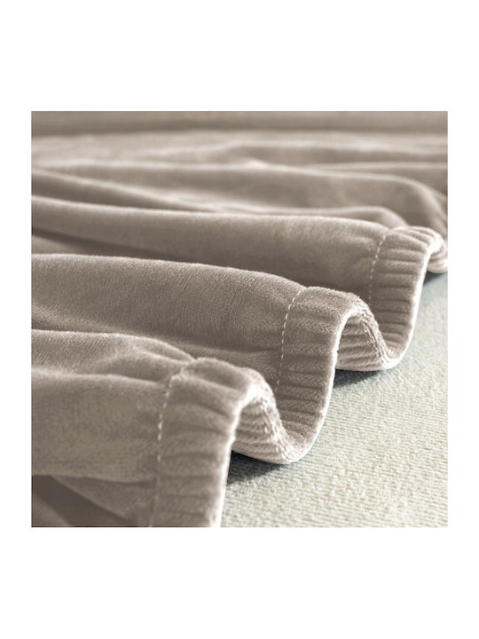 Ubieramy Meble Elastische Abdeckung für Vier-Sitzer-Sofa Beige Cappuccino 1Stück