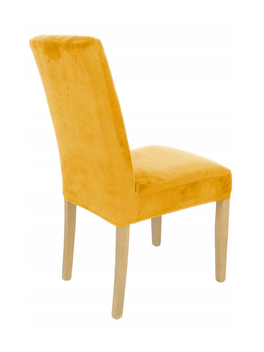 Ubieramy Meble Elastic Cover for Chair Mustard Velvet 1pcs