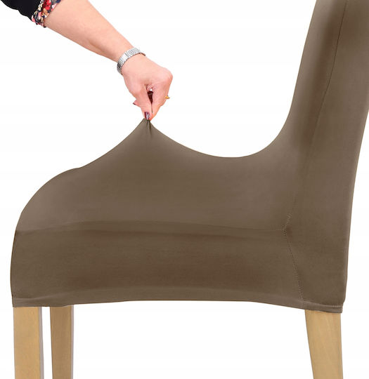 Ubieramy Meble Elastic Cover for Chair Cocoa Brown [21c1] 1pcs