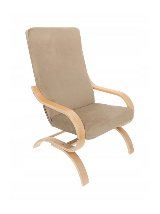 Ubieramy Meble Elastische Abdeckung für Stuhl Beige Cappuccino 1Stück