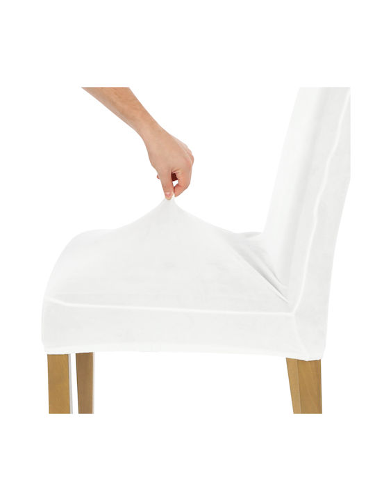 Ubieramy Meble Husă Elastică Scaun White Velvet 1buc