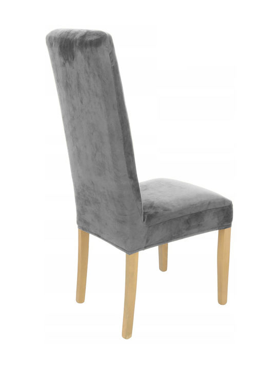 Ubieramy Meble Elastische Abdeckung für Stuhl Grey Velvet 1Stück