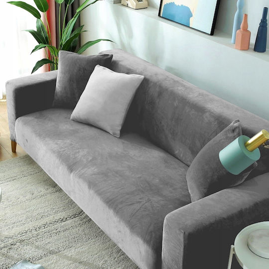 Ubieramy Meble Elastische Abdeckung für Zweisitziges Sofa Light Gray 1Stück