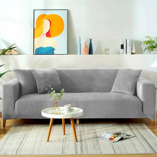 Ubieramy Meble Elastische Abdeckung für Vier-Sitzer-Sofa Light Grey 1Stück