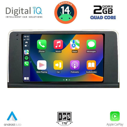 Car Audio System for BMW X5 (E70) / X6 (E71) 2013-2016 (Bluetooth/USB/WiFi/GPS/Apple-Carplay/Android-Auto) with Touch Screen 9"