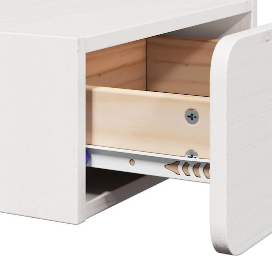 Bedside Tables Made of Solid Wood and White Glass 2 Pieces 39x34x16.5cm