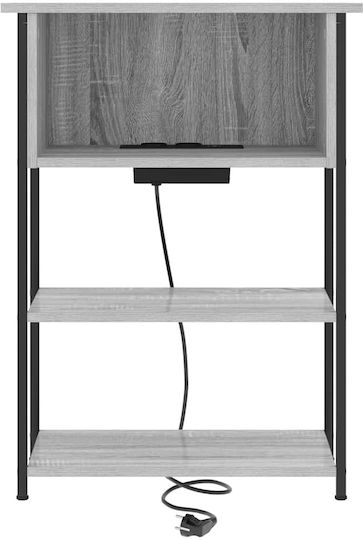 Wooden Bedside Table Gray Sonoma 55x31x76cm