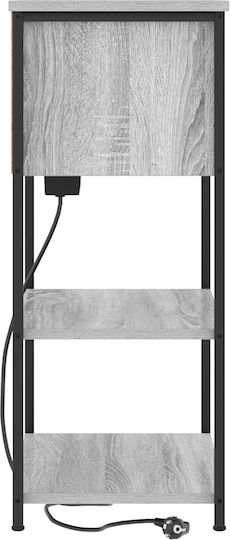 Wooden Bedside Table Gray Sonoma 55x31x76cm